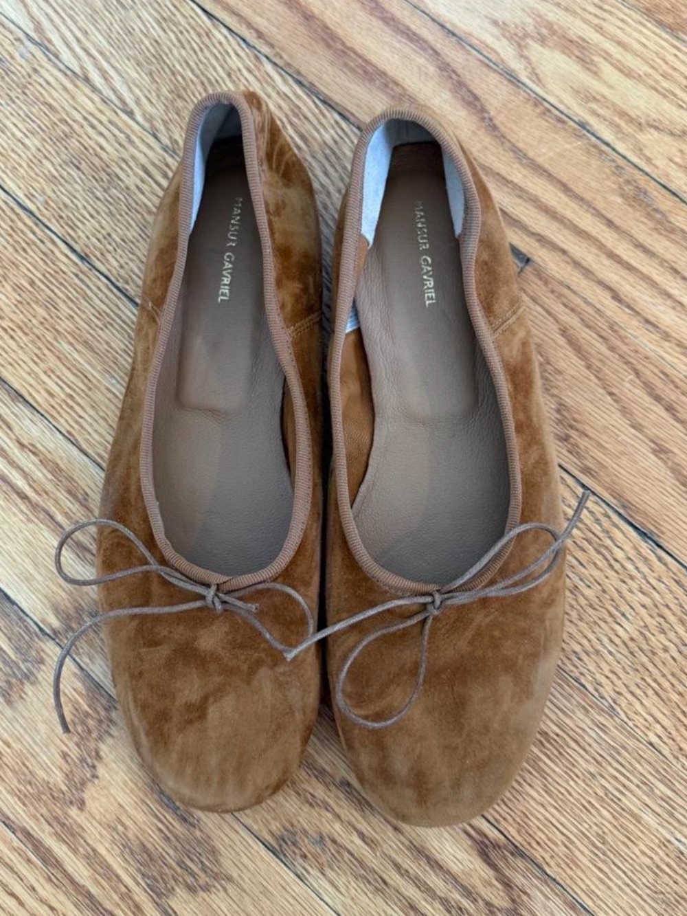 Mansur Gavriel Chestnut Suede Ballet Flats